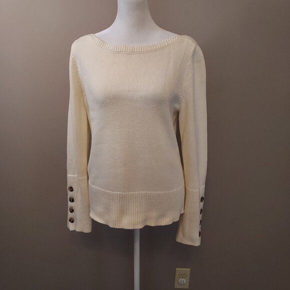 Ann Taylor Sweaters - Ann Taylor Wool Blend Cream Pullover Sweater Size Med